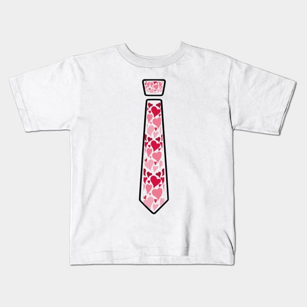 red tie valentine's day Kids T-Shirt by TOMOBIRI